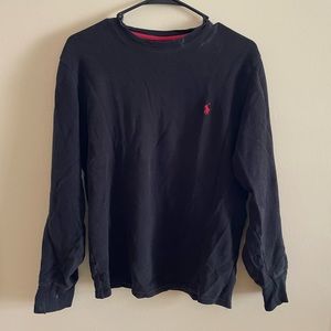 Polo Waffle Knit Top - Black